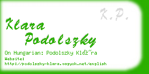 klara podolszky business card